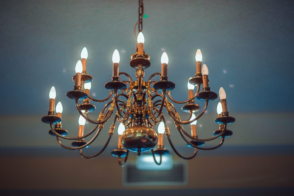 Chandelier with small candle bulbs