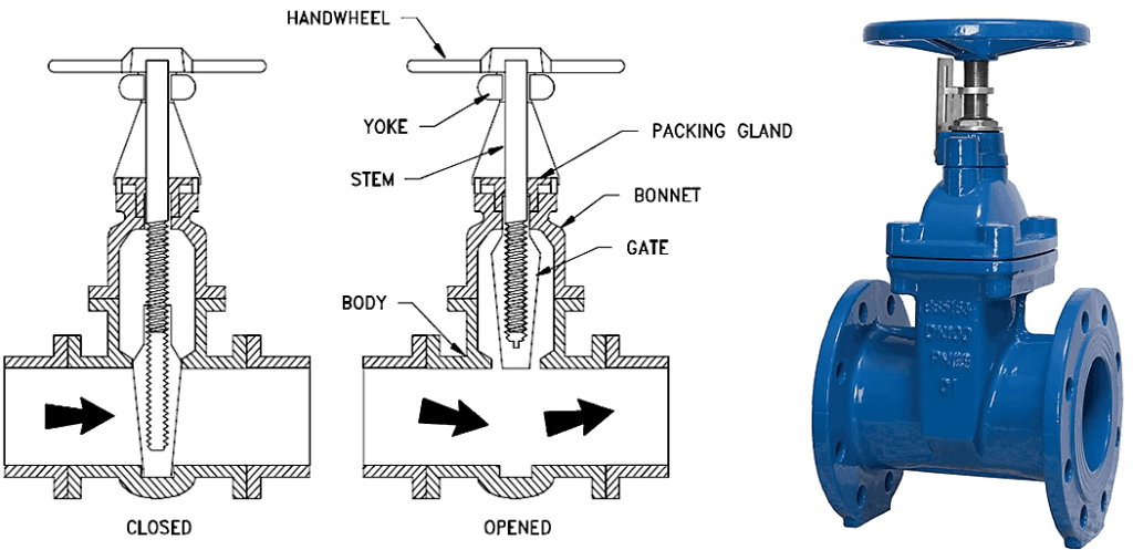 Blue gate valve