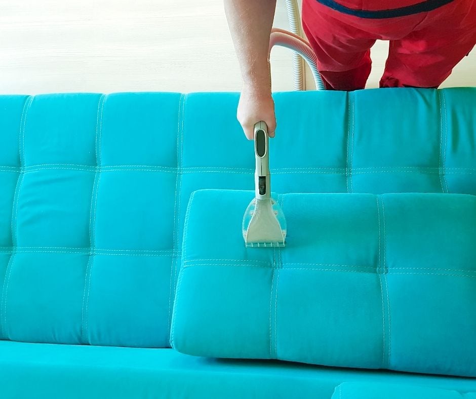 vacuuming suede couch