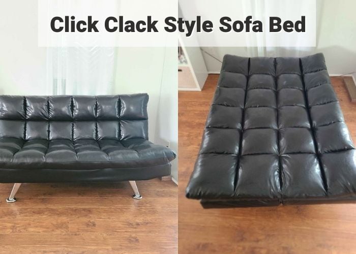 click clack style sofa bed being revieed