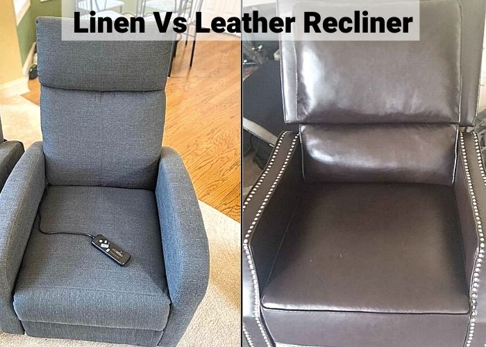 cheap linen vs faux leather recliner under 100 side by side being reviewed