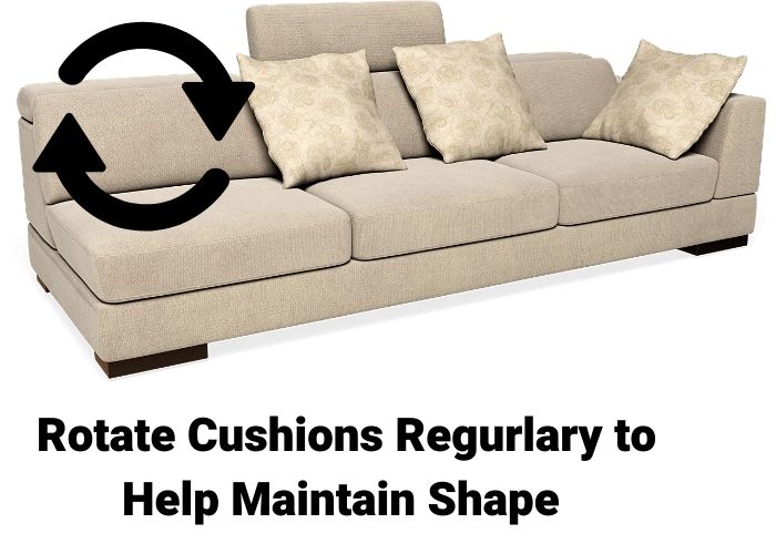 sofa with rotation for cushions to help keep shape