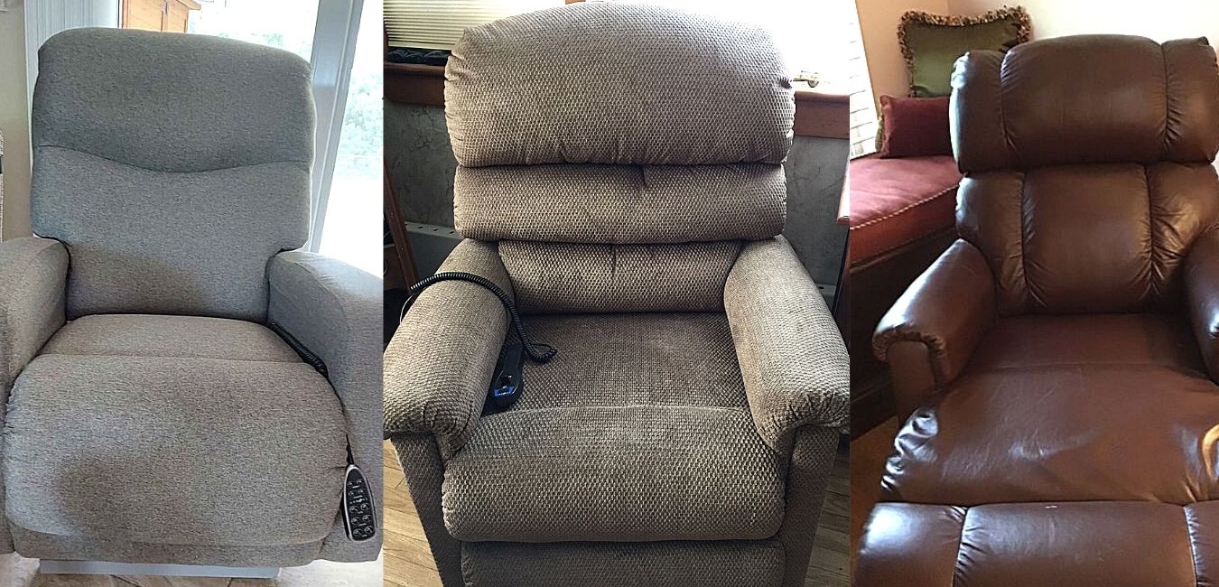 lazy boy recliners lined up being tested and reviewed to see which one is best