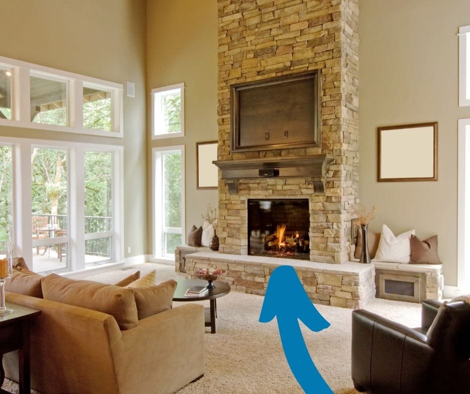 fire place focal point in living room