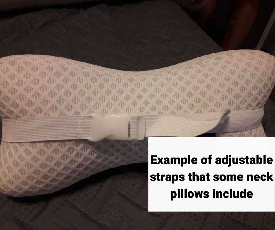 neck pillow with adjustable strap