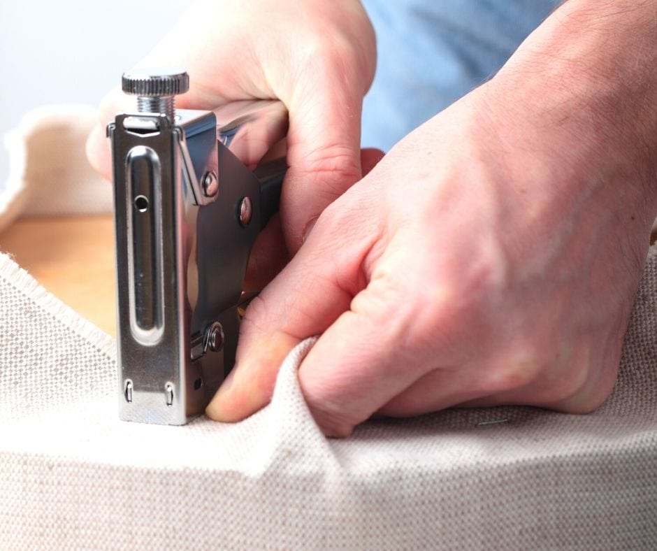 Recliner being upholstered