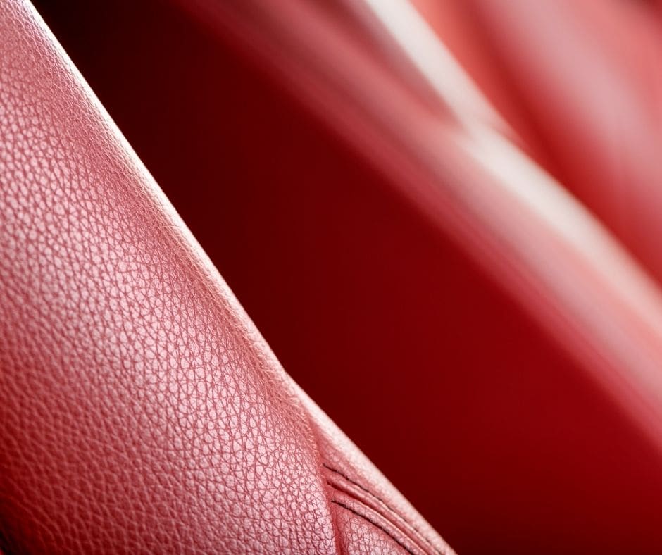 Close up image of top grain leather