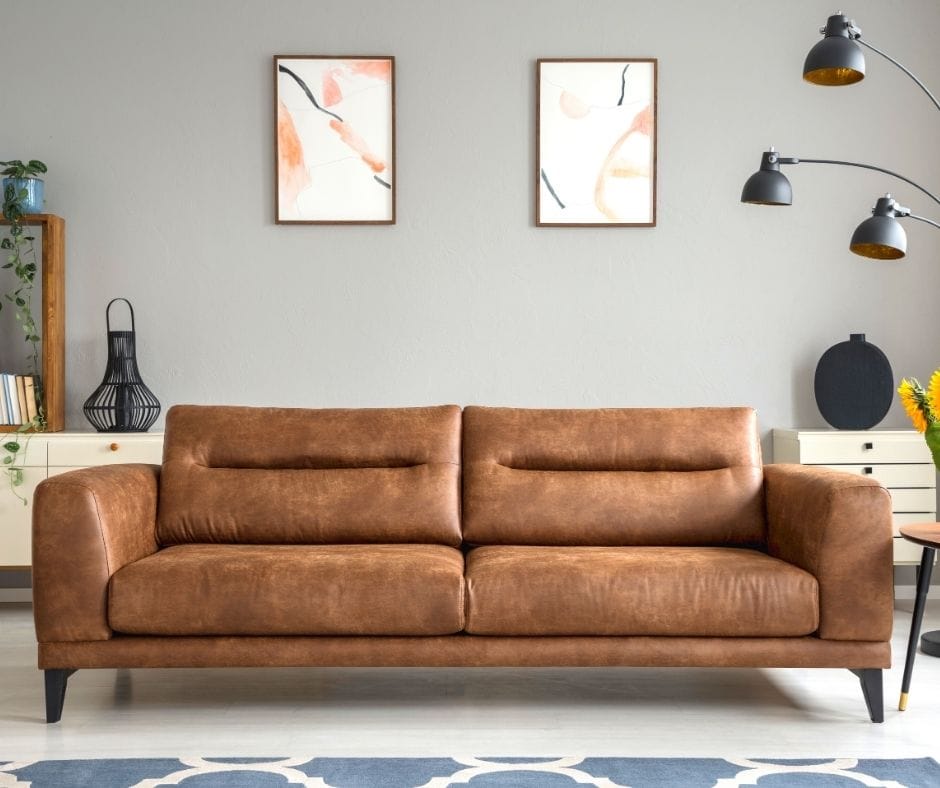 stone and beam amazon brand style leather sofa