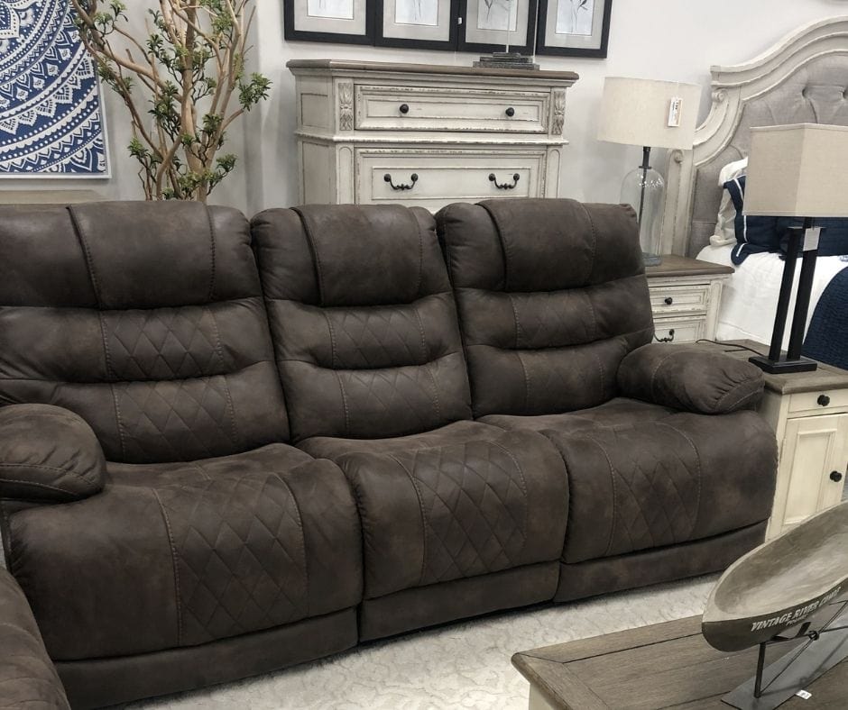 recliner style couch in living room