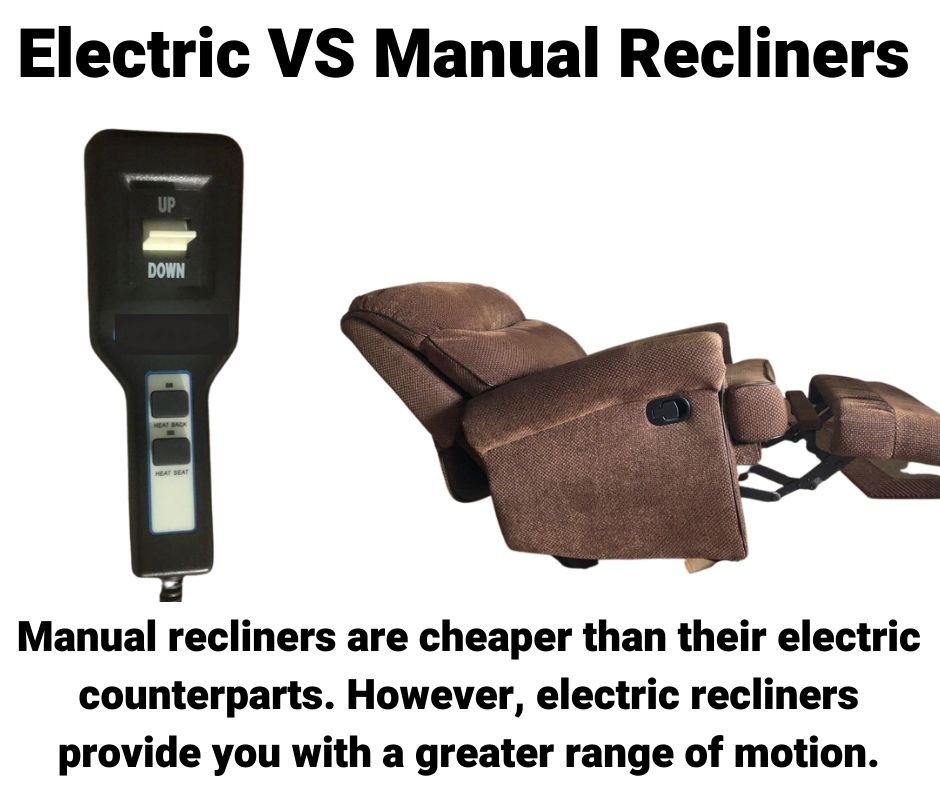 Electric recliner and manual recliner being compared