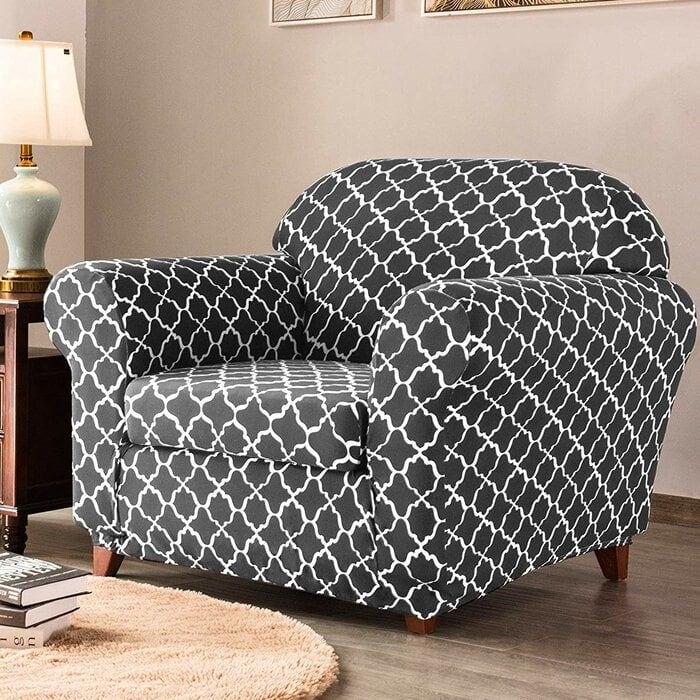 Cloud Printed Soft Stretchy Box Cushion Armchair Slipcover