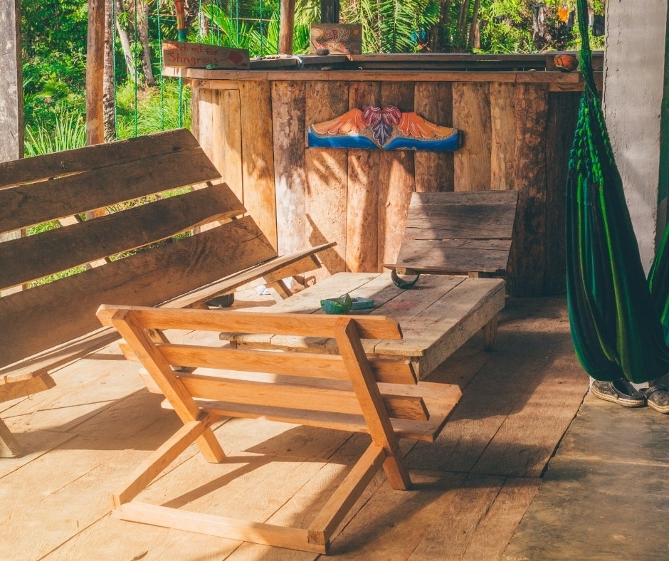 wood benches for outdoor