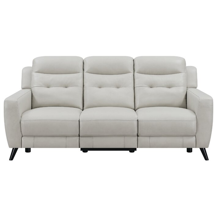 Massengill Genuine Leather Reclining Sofa