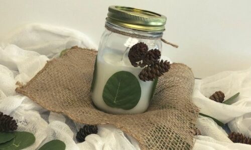 DIY Woodsy Style Candle in Mason Jars