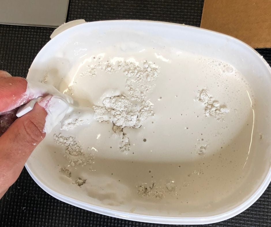 plaster or paris being mixed