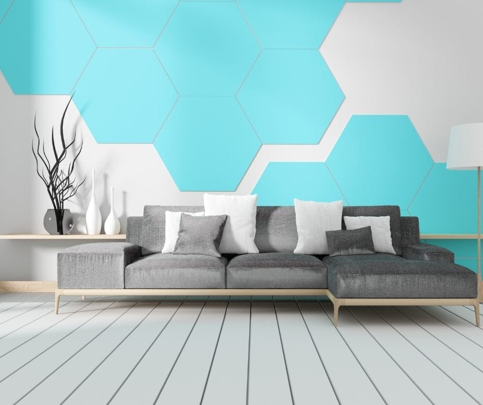 Turquoise and Teal wall