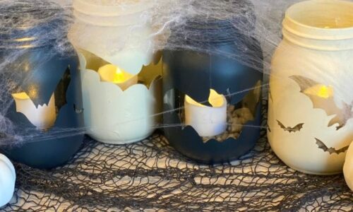 DIY Halloween Bat Candles