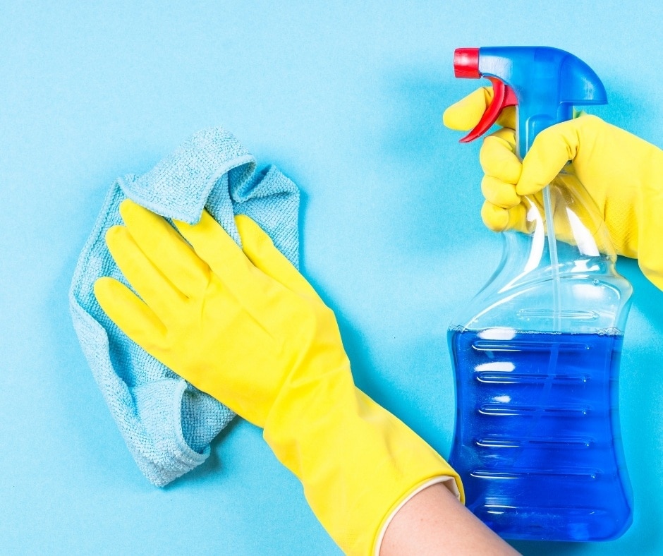 Using bleach and disinfectants to clean furniture