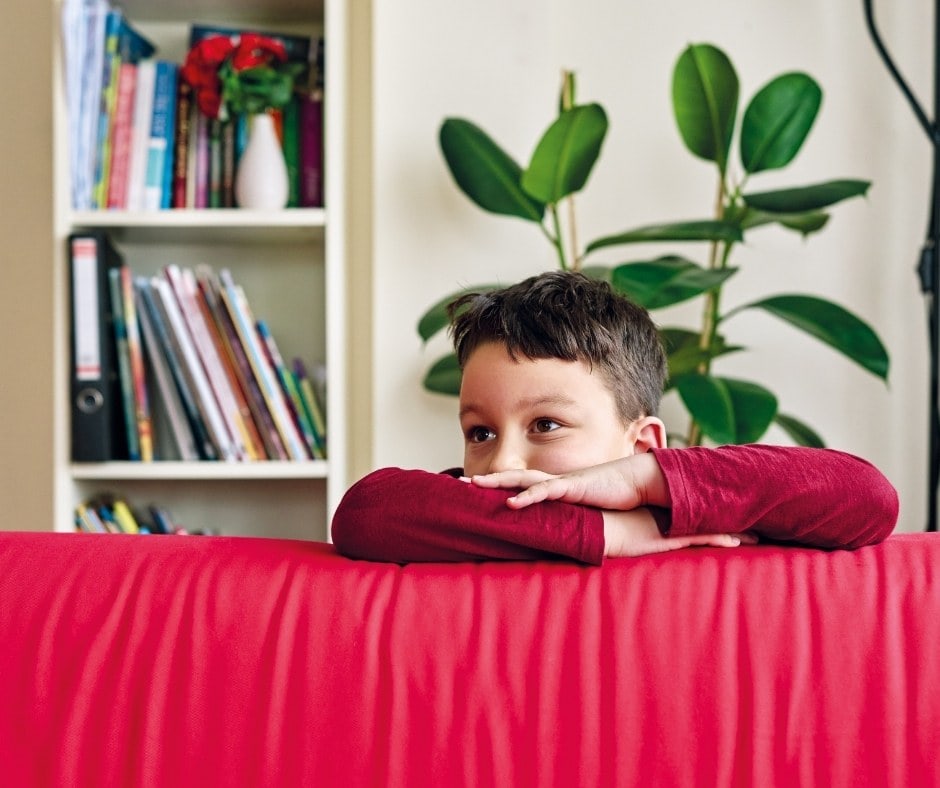 Child on the sofa