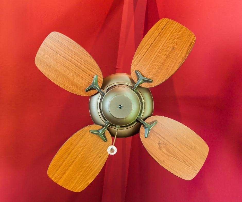 Wooden ceiling fan