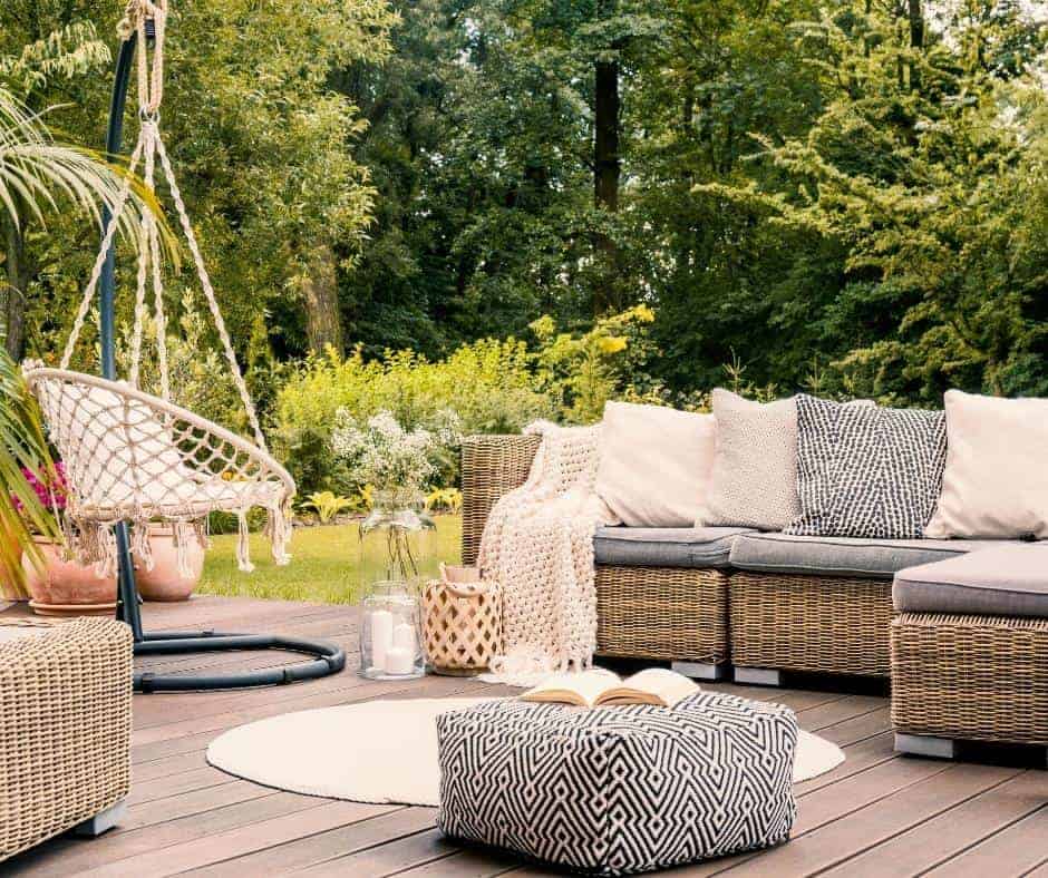 elegant furniture sitting on a patio