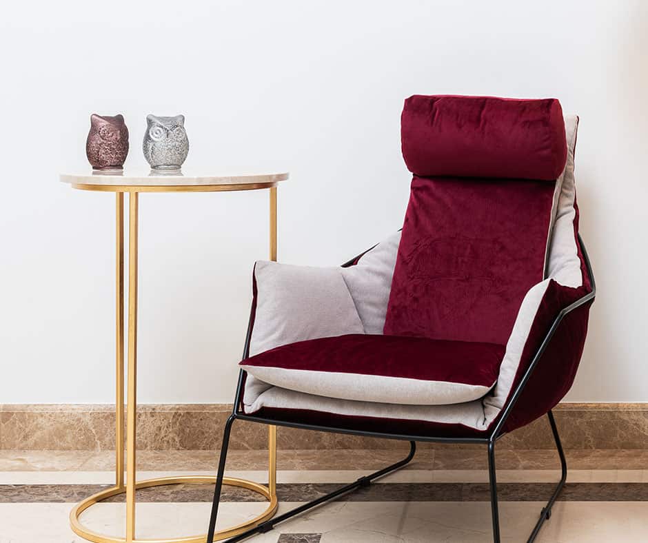 Stand-along chair with own end table