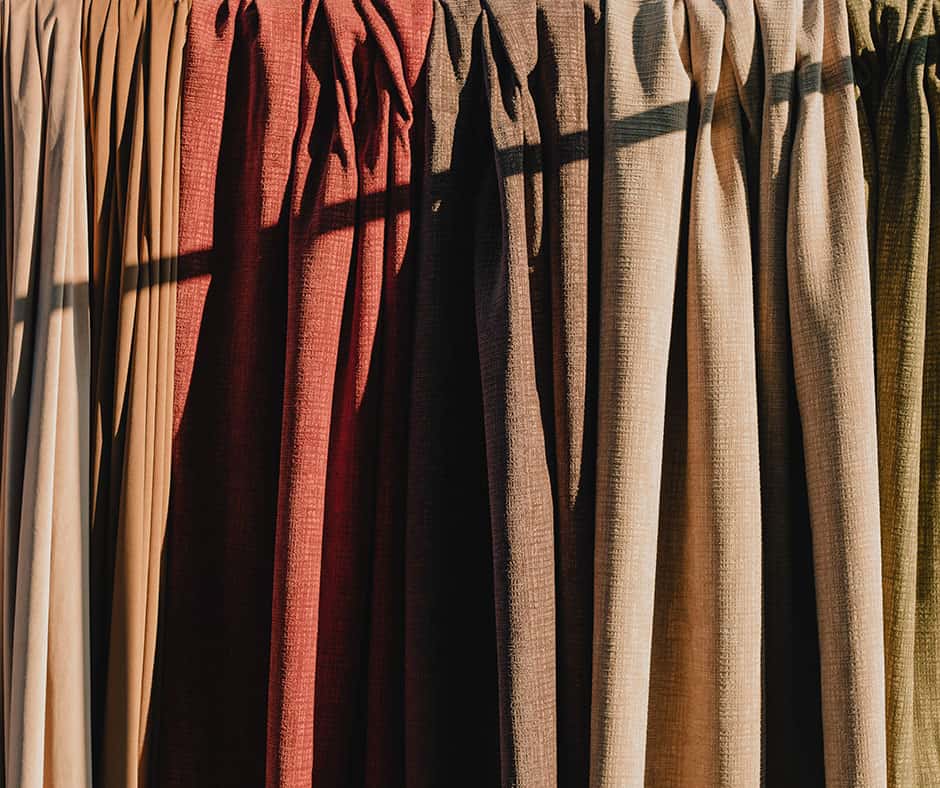 Curtains of different colors