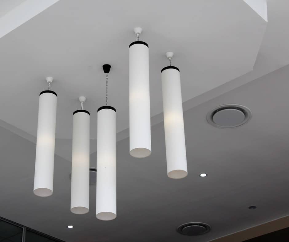 White and black pendant ceiling lights