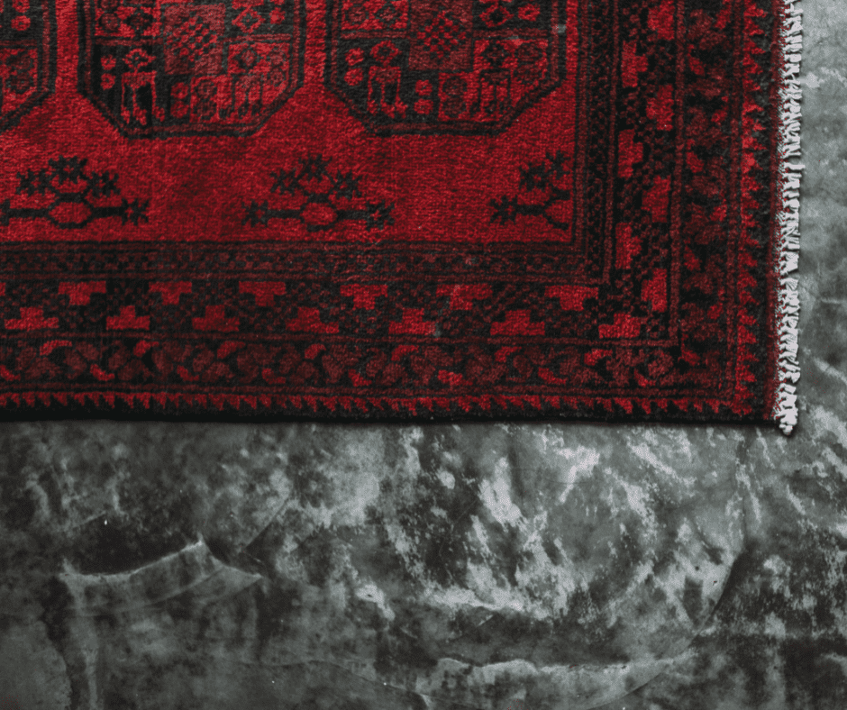 Red and black rug