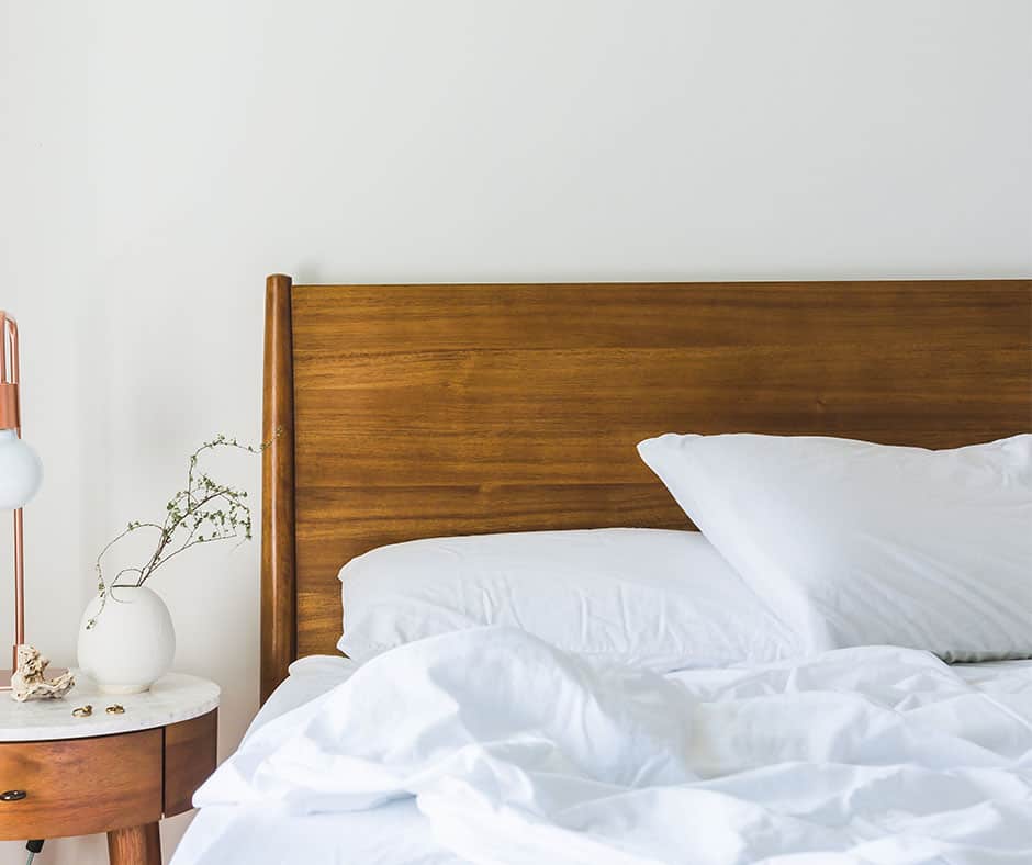 Bedroom with white wall