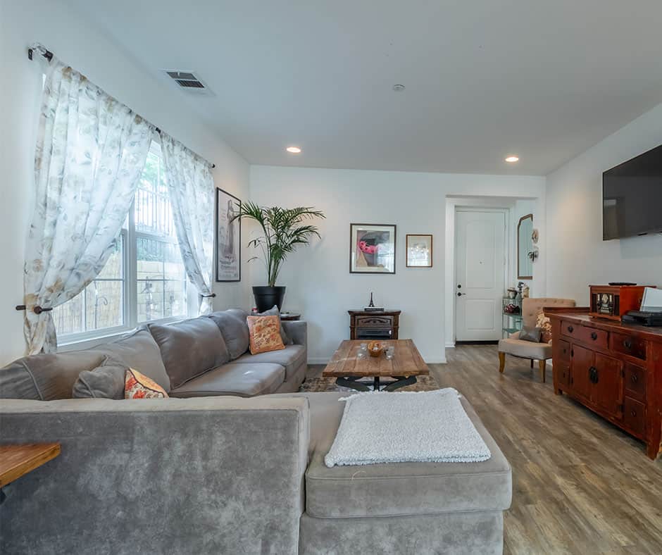 Typical living room with sectional couch