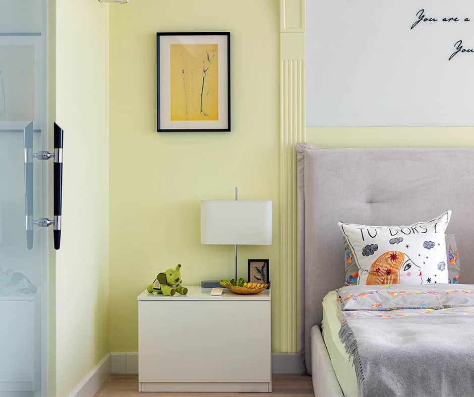 Bedroom with glass door