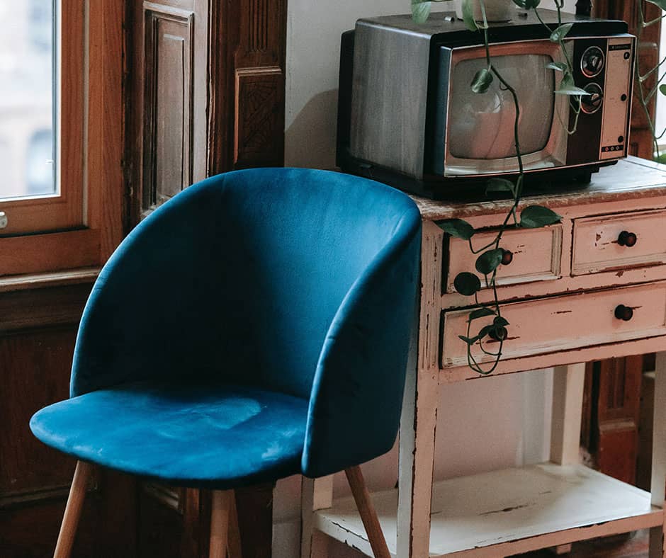 Old TV on old furniture