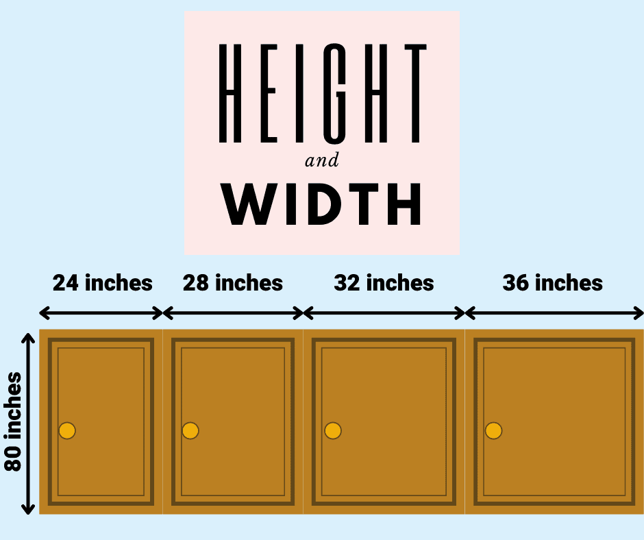 Standard bedroom door height and width