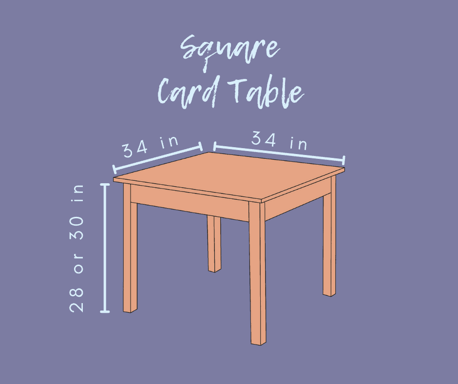 Square Card Table Dimensions