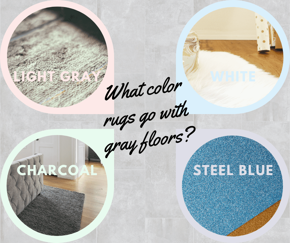 Some suggested color options for rugs that blend well in a modern space