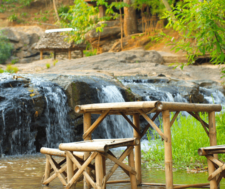 Bamboo furniture constantly exposed to water