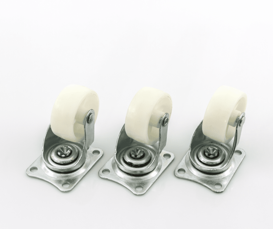 Three caster wheels