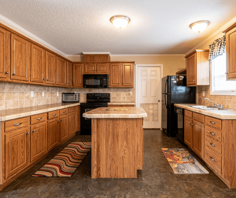 Kitchen with wooden cabinetry