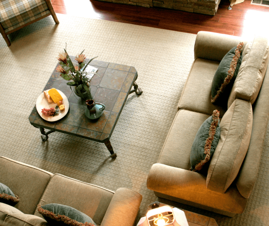 Oversized rug in the living room