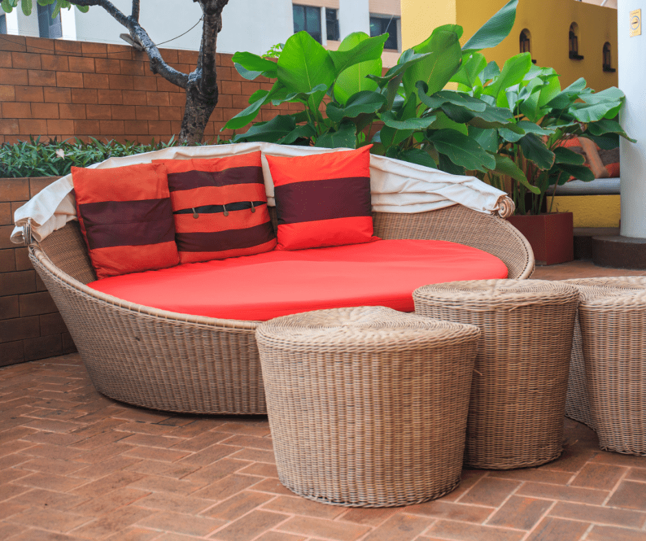 A set of rattan furniture