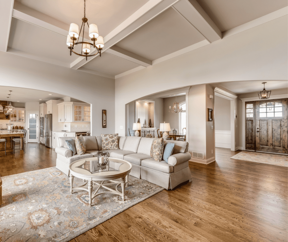 Rugs in the living and foyer