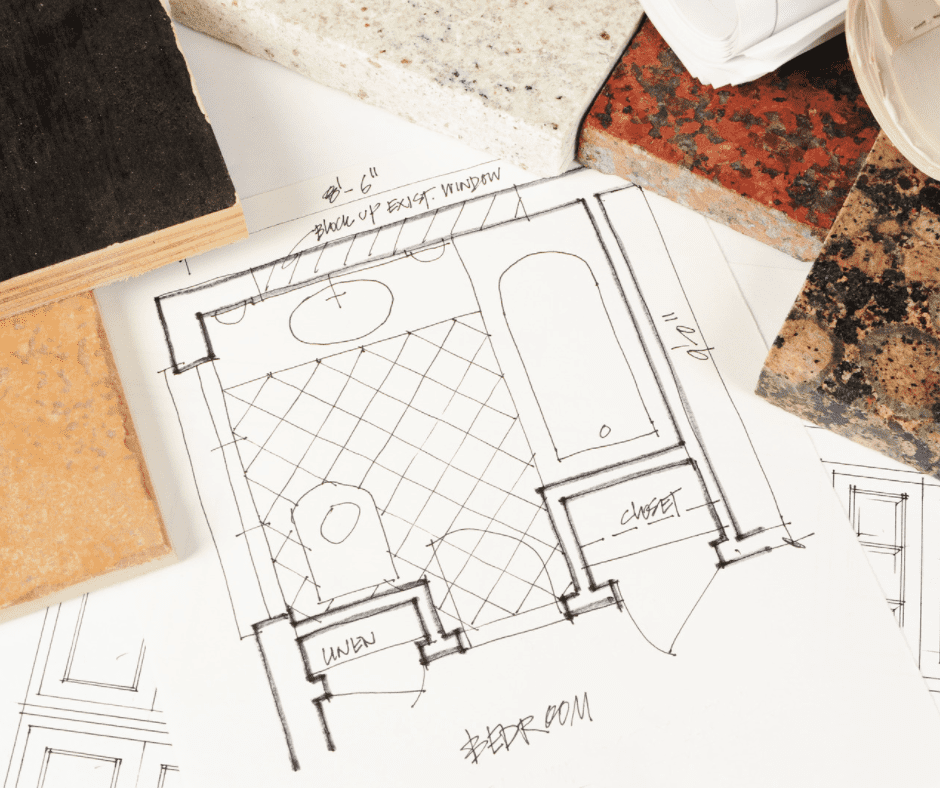 Sample layout of bedroom bathroom design