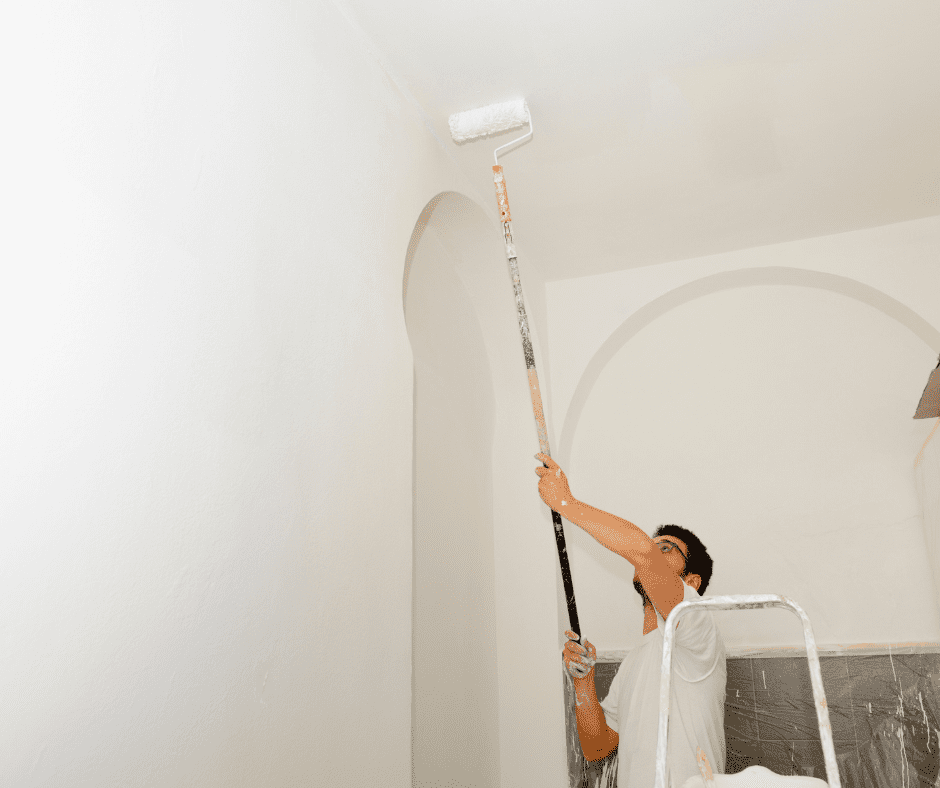 White color for wall and ceiling