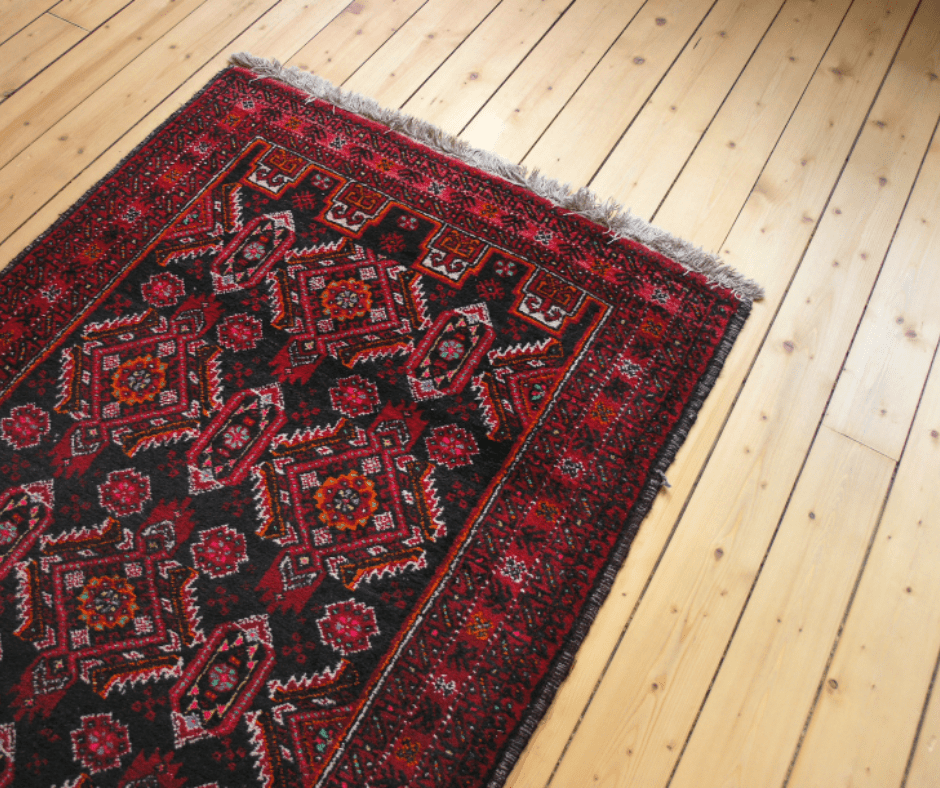 Zapotec rug on the floor