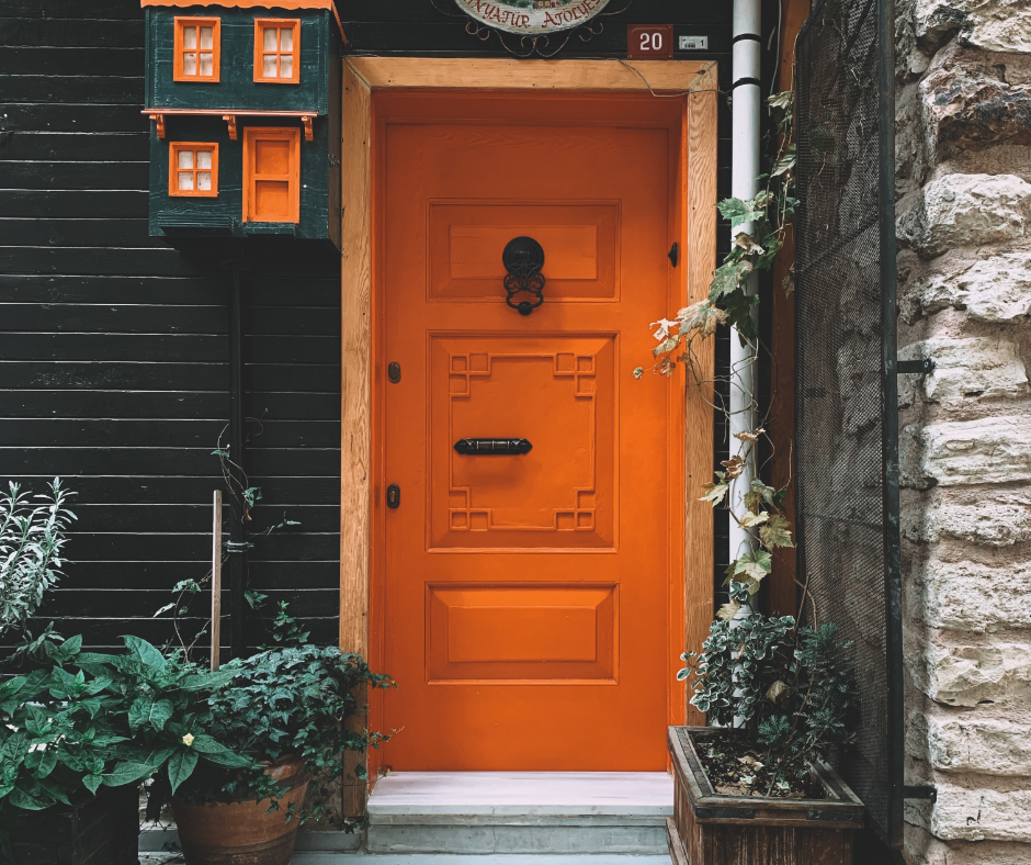 A Coral Glow front door