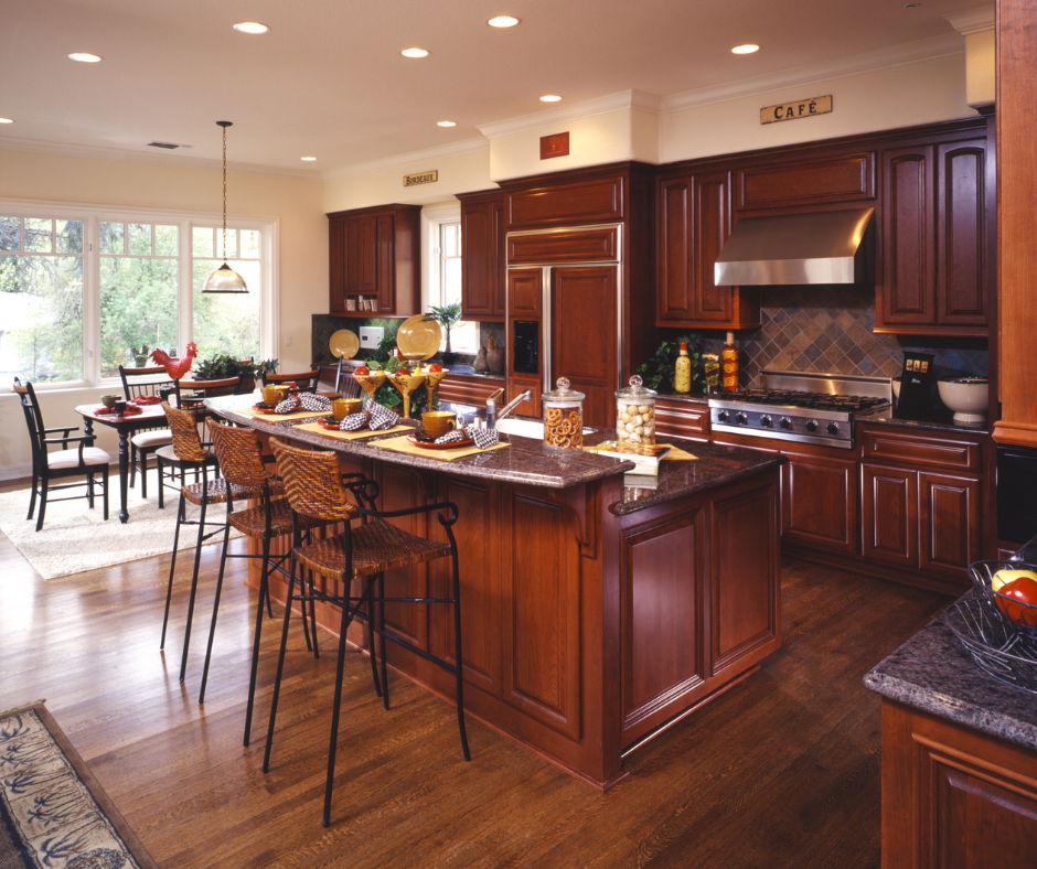 Kitchen cherry wood cabinetry