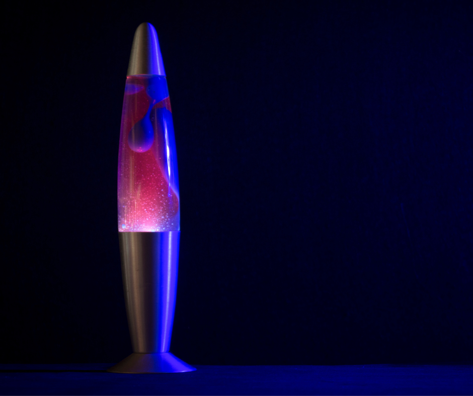 Lava lamp on black background