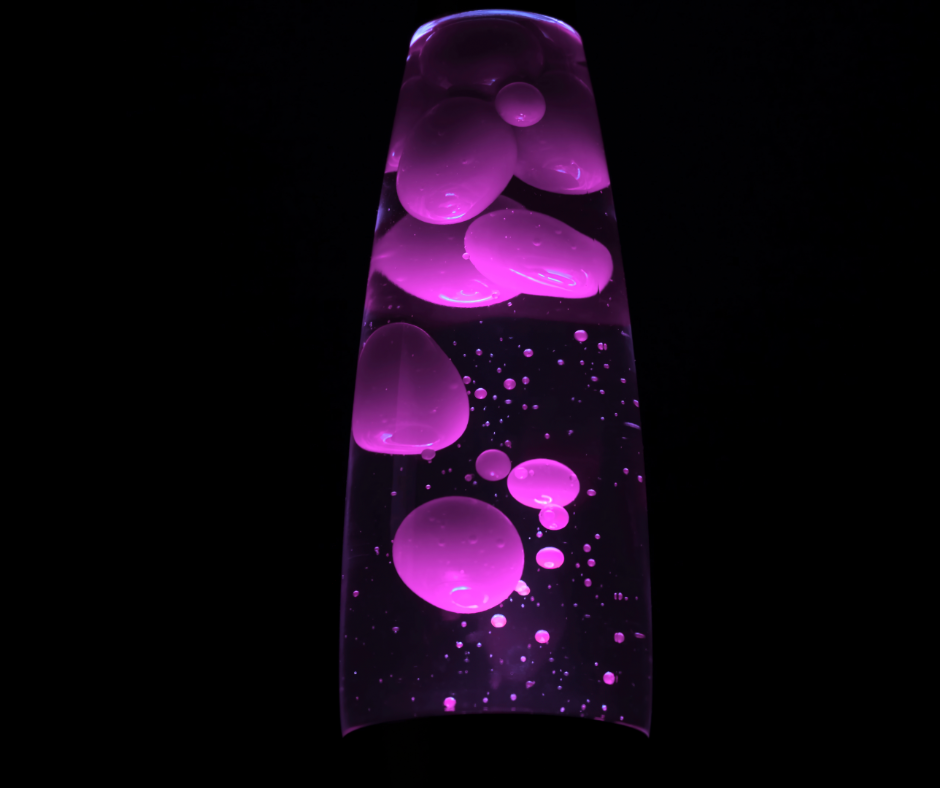 Beautiful lava lamp against black background