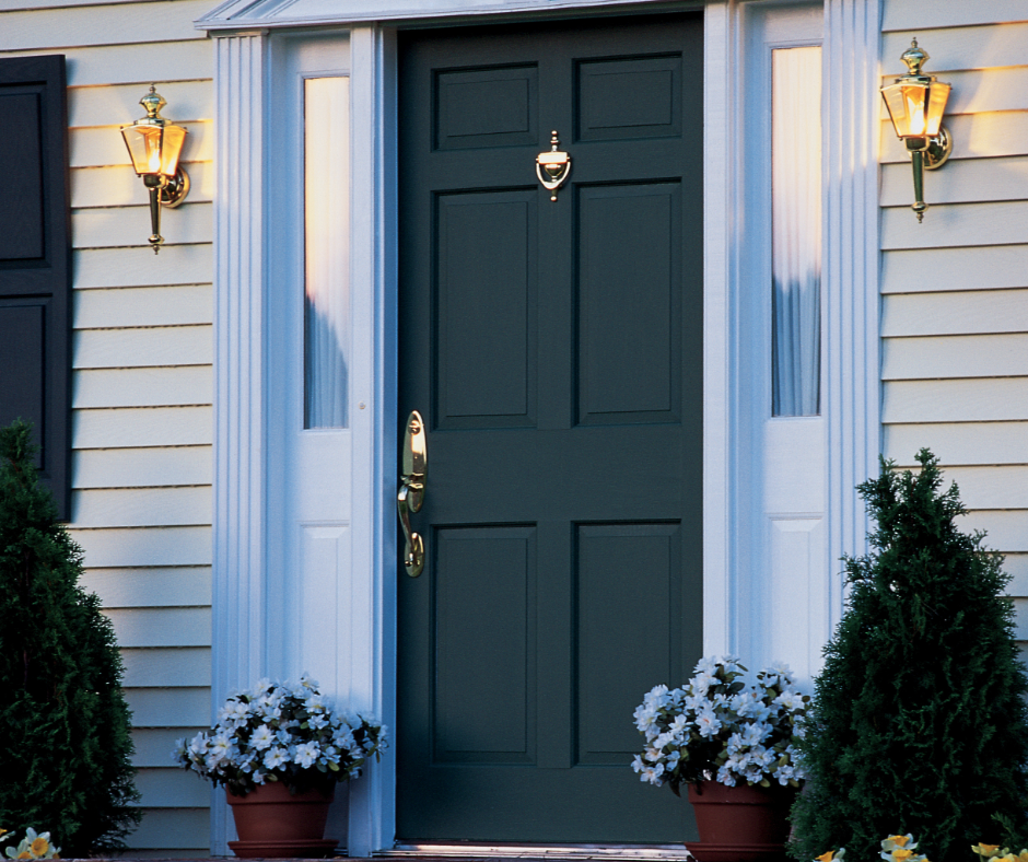 A front door that's painted close to the shade of refuge.